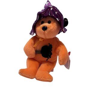 Ty Beanie Babies Halloweenie Beanies Collection Pocus Bear Plush Ornament NEW